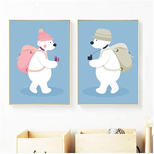 Décoration murale ours dessin animé pour habiller facilement les grands murs de la pépinière