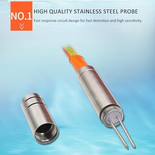 Water Level Meter for Wells, Stainless Steel Probe Depth Gauge, Electronic Groundwater Level Indicator with Fixed Probe & Steel Tape (20m) - Accurate Water Measurement Tool