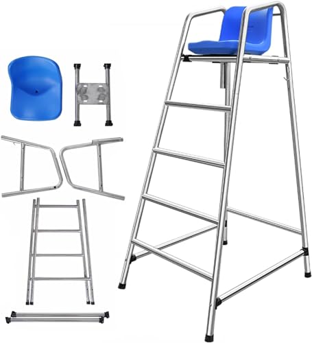 Escalera para piscina con asiento salvavidas acero inoxidable 1.8 m miniatura 1