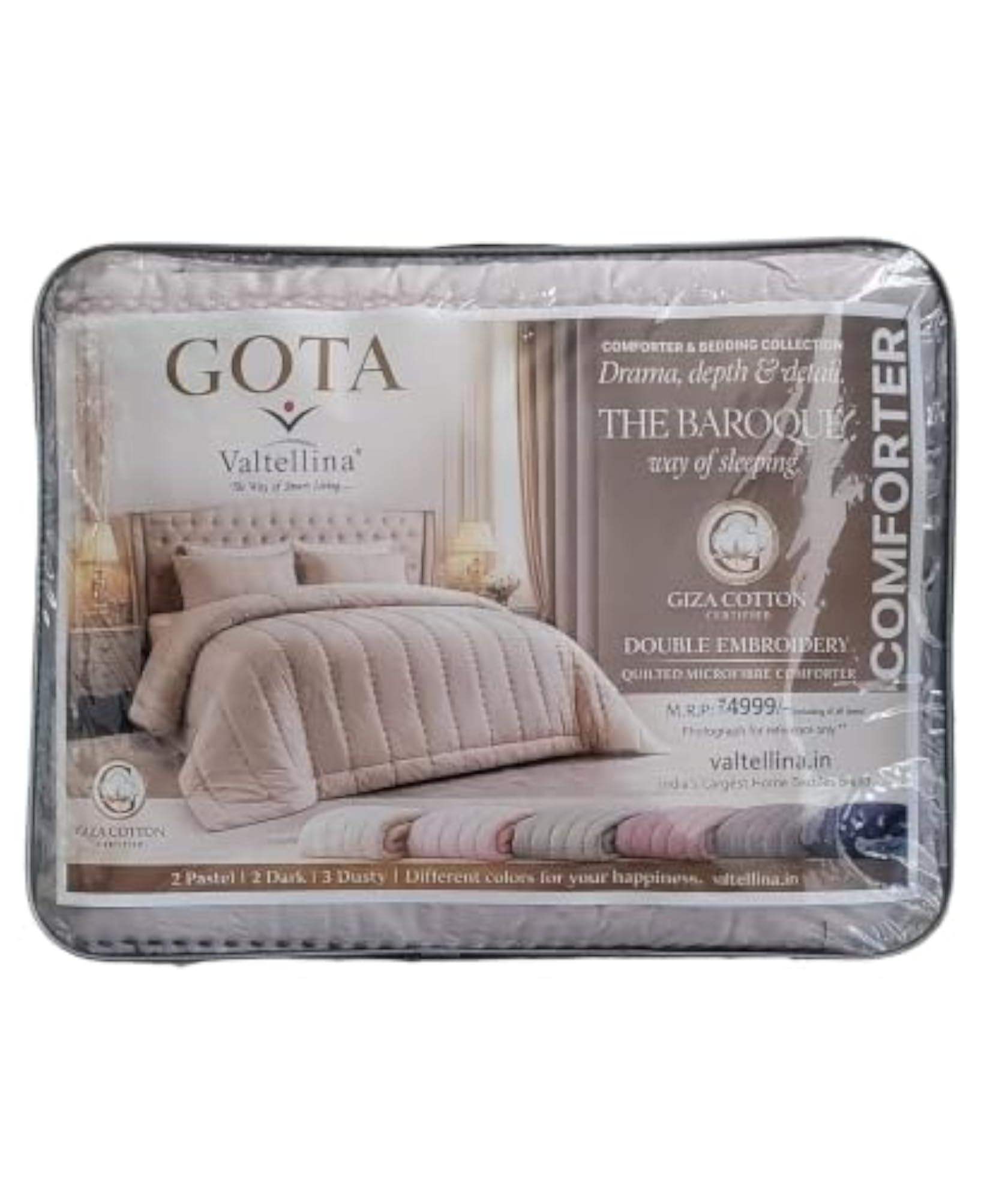 GOTA Premium King Size Comforter, Quilted Plain Colour