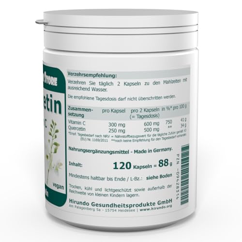 Quercetin 250 mg + Vitamin C 300 mg Kapseln 120 Stk.
