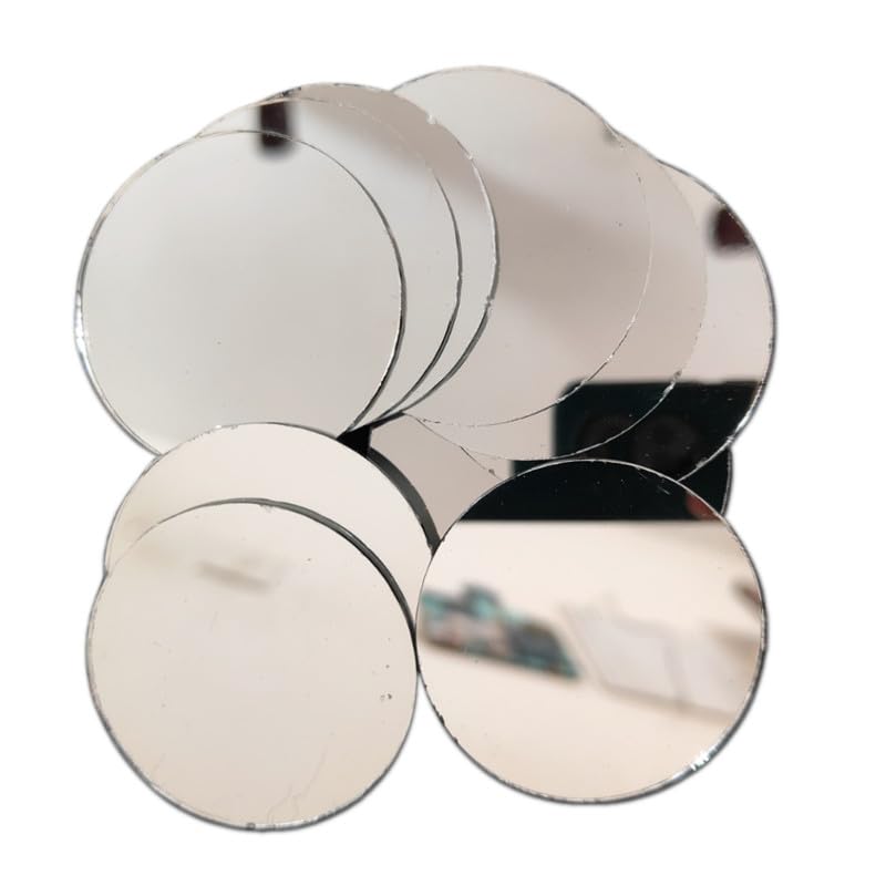 10pieces Round Glass Mirror (4Inch Approx) Art and Craft Decoration for Home and Wall Decorative-image-39