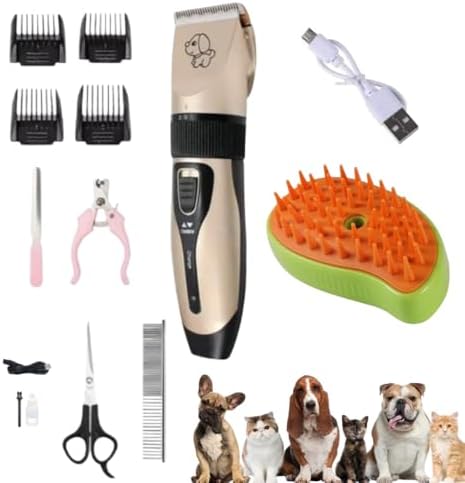 Kit Tosa Pet + Escova a Vapor para Cães e Gatos | Máquina Silenci...