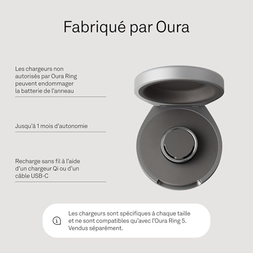 Chargeur portable Oura Ring 5 taille 8 boîtier de charge - 3