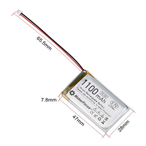 4 stuks 3,7 V 1100 mAh lithiumaccu 1S 1C Lipo-accu met beschermplaat, isolatietape en Micro JST 1.25-stekker voor… - Afbeelding 8