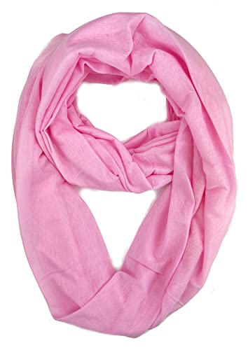 Plum Feathers Elegant Solid Color Infinity Loop Jersey Scarf