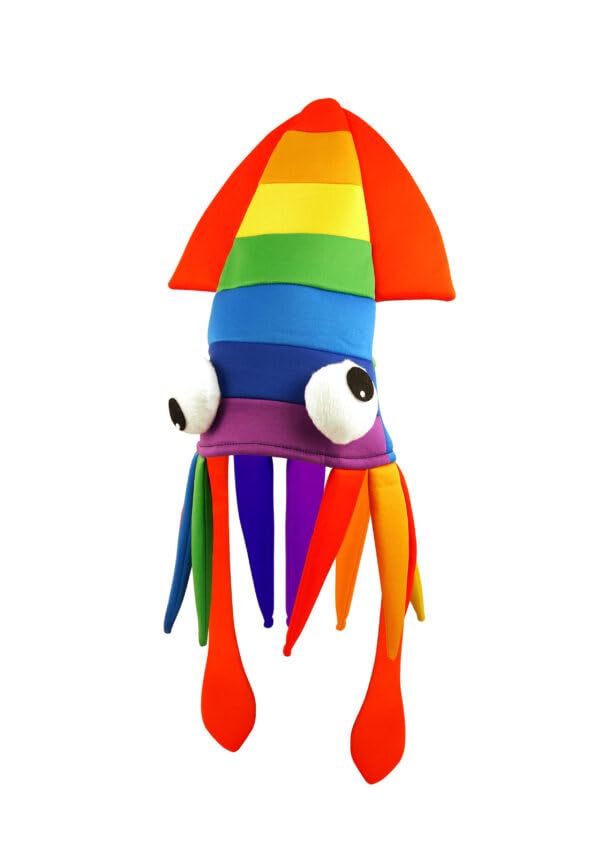 labreeze Rainbow Squid Hat – Colorful Plush Octopus Tentacle Hat for Adults – Fun and Creative Costume Accessory for Parties, Halloween, and Cosplay