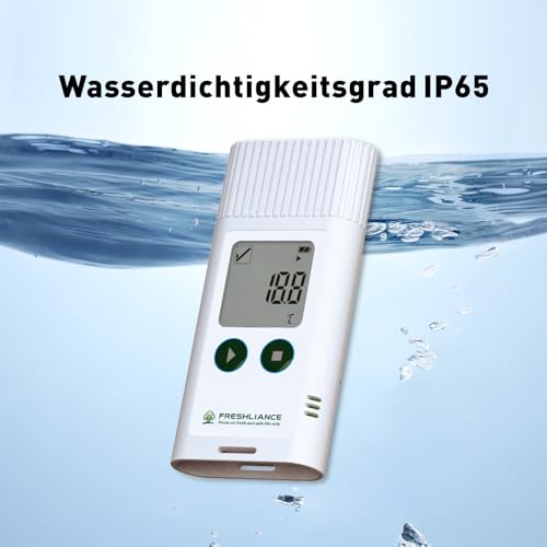 Freshliance USB-Temperaturdatenlogger-Recorder, konfigurierbares Kühlschrankthermometer mit PDF/CSV-Bericht, wiederverwendbarer Temperaturmonitor für 35.000 Punkte mit hoher Genauigkeit, TagPlus-T