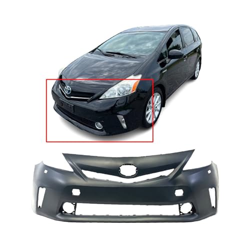 Image of FitParts Compatible with Toyota Prius V 2012-2014 Front Bumper Cover | Primed, LED Assembly, Ready to Paint, OEM 5211947925, TO1000387