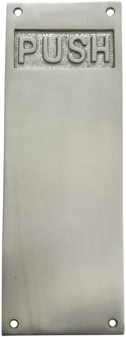 Adonai Hardware 10 Inch "Aholibamah" Brass Push Plate - Antique Brushed Nickel