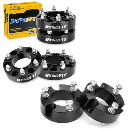 Image of dynofit 1.5 inch Wheel Spacers + 2.5 inch Front Leveling Lift Kit Fit 2019-2026 Ford Ranger & 2021-2026 Ford Bronco(Not Sport /Raptor), 6x139.7 Hubcentric Wheel Spacers M12x1.5 Studs Suspension Strut Spacer