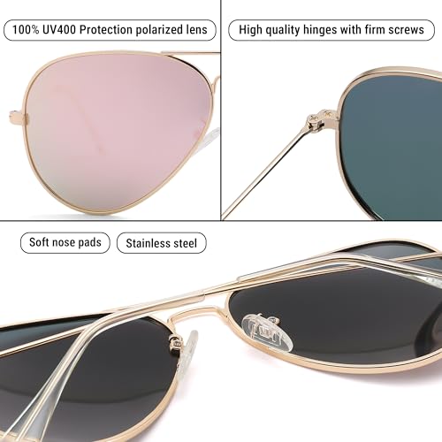 Image of Pro Acme Aviator Sunglasses for Men Women Classic Polarized UV400 Protection