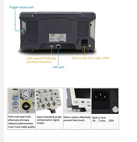 Miniatura 7 de Owon SDS1202 Osciloscopio de almacenamiento digital 2 canales 200 Mhz ancho de banda 7 '' pantalla LCD portátil osciloscopios USB