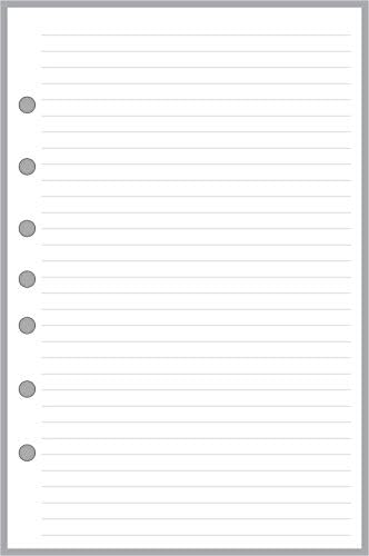 Handy Forms Classic Size Notes Insert with Simple Lines Spaced 1/4", Sized and Punched with 7 Holes for 7-Ring Notebooks such as Franklin, etc. (5.5" x 8.5")