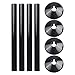 Radiator Pipe Covers & Collars 15mm - 8pc Chrome Effect Pipes Radiator Cover Sleeve for Bathroom, Black/White Plastic Pipe Protector with Snap-On Installation(Black)