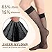 MANZI 12 Pairs Lady's Sheer Knee High Stockings ( 6 Pairs Black,6 Pairs Nude)