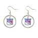 NHL New York Rangers Floating Logo Hoop Earrings