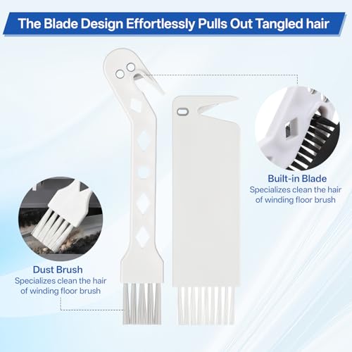 Image of 4 PCS Universal Handheld Vacuum Brush Cleaner Tool with Built-In Blade | Vacuum Cleaner Brush, 2-in-1 Vacuum Brush Cleaning Tool for Sweeping Robot