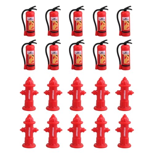 JRYXDS Ensemble De 20 Miniatures D'Extincteurs Et De Bouches D'Incendie Jouets Éducatifs Pour Enfants Accessoires De Simulation De Lutte Contre Les Incendies...