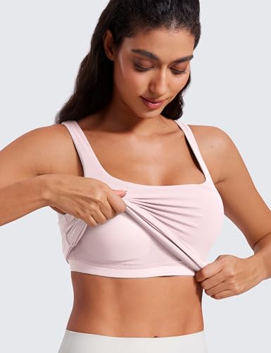 Image of CRZ YOGA Butterluxe Scoop Neck Tank Tops | Light Support, Built in Bra, Removable Pads, Yoga, Extremely Soft, U Back, Wide Straps, for Women
