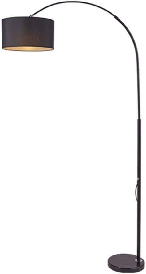 CHOUE Modern Arc Floor Lamp Arc Floor Light with Linen Shade Black Marble Floor Lamp for Indoor Lighting Lights Lamps Living Room(No Bulb)