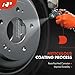 A-Premium 10.67 inch (271mm) Rear Brake Drums + Ceramic Shoes Set Compatible with Select Nissan Models - Sentra 2013-2019 2021-2023, 6-PC Set
