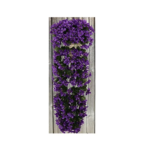 ZZX Tenture Murale en Rotin Violet Imitation, Faux Rotin De Fleur D'OrchidéE en Plastique Artificiel, DéCoration en Rotin à La Maison (Un Ensemble, Longueur Totale 70 Cm, Seulement en Rotin à Fleurs) Cover