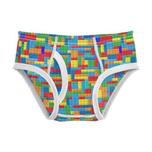 Boys' Exclusive Briefs Toddler Underwear 95% Combed Cotton Boxerbriefs 2T Colorful Building Blocks 26