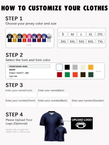 Image of Custom Replica Football Jersey with Name Number Logo