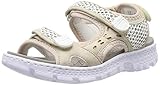 Klettverschluss Rieker Damen 67888-60 Geschlossene Sandalen, Beige (Muschel/Weiss-Silber/Rose-Silver 60), 38 EU