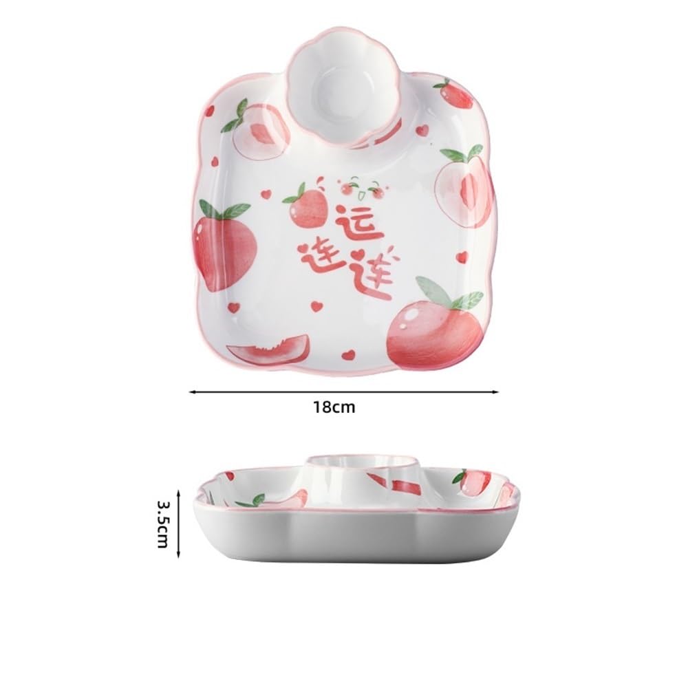 Kubki z wędlinami Porcelanowe talerze restauracyjne, domowe naczynia ceramiczne, talerze do pierogów, sosy i płaskie przyprawy do sufletu (różowy)