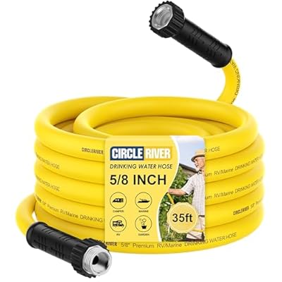 CircleRiver RV Drinking Water Hose 35FT with Storage Bag, 5/8" Premium Fresh Water Hose for RV, Camping, Marine, Trailer and Truck, BPA Free, Anti-Kink and Leak-Free, Drinking Water Safe