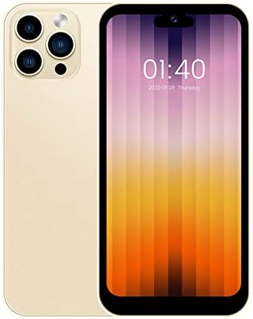 I14 Pro, New 6.1IN HD Cell Phone, 4G Unlocked Android Smartphone, 8GB ROM+1GB RAM Android Phone, 2MP Rear Camera System, 2300mAh Phone Mobile Phone Large Storage (Gold)