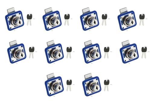 Image of DUKE Cabinet Lock with Keys, 23mm Chrome Finish, Strong and Sturdy, Pack of 10