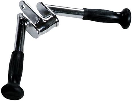 Triceps Full-Extension Chrome Revolving Bar with Rubber Ergo Grips - Cable Machines Attachments for Gym, Pull Down, Press Down, Non-Slip Rubber Handle - Universal Gym Accessory