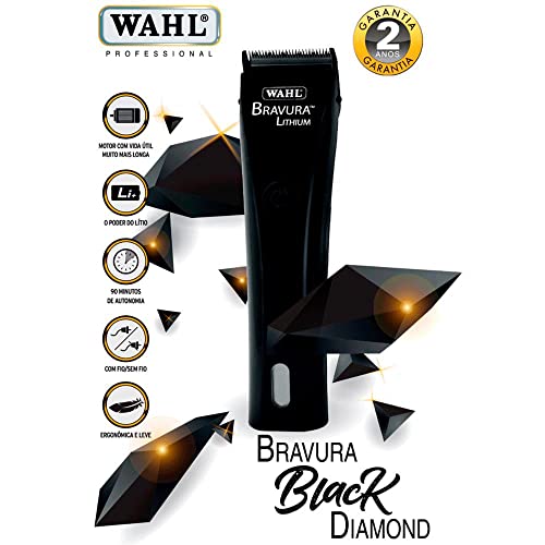 Maquina para Tosa sem Fio Bravura Diamond Preta WAHL, Wahl, Bravura Diamond Bravura Diamond, Preta