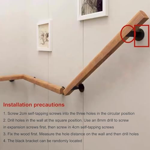 Barandilla duradera de madera maciza para escaleras con diseño de una pieza 6