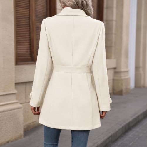 Trench Coat Women Business Dressy Office Casual Button Outwear with Pockets - image 4