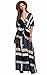 Milumia Women's Boho Split Tie Waist Vintage Print Maxi Dress Navy Large