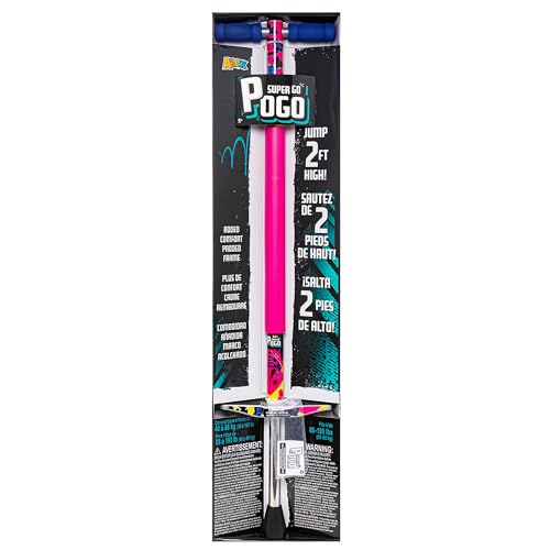 ALEX: Super Go Pogo Stick - Pink - Outdoor Jumping & Balancing Toy, Padded Frame, Soft Grip Handles, Bounce Up to 2', Kids-Tweens 88-154lbs, Age 9+