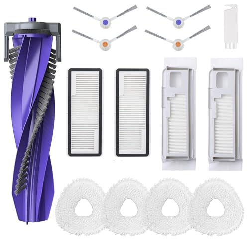 LUZMQ Acessórios Peça de Reposição para Aspirador de Pó Robô Narwal Freo X Ultra, 1 Escova Principal, 2 Filtros Hepa, 2 Sacos de Pó, 4 Esfregões, 4 Escovas Laterais, 1 Escova de Limpeza