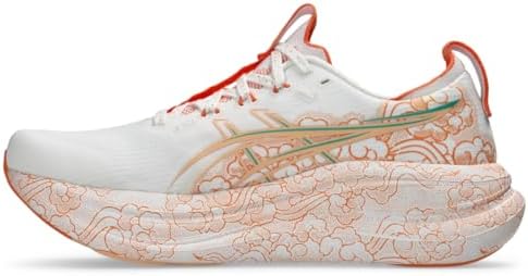 ASICS Tênis de corrida unissex Gel-Nimbus 28 Tokyo, Branco/Apricot