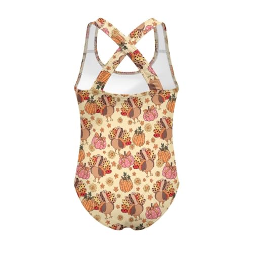 Image of Girls One Piece Swimsuits Quick Dry Beach Bathing Suit Crossback Swimwear 5-14 Years