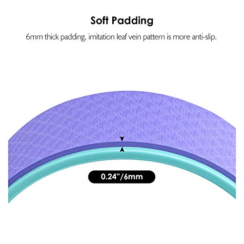Reehut Yoga Wheel - 12.6" X 5" Strong Premium Back Roller And Stretcher With Thick Cushion For Dharma Yoga Pose, Backbend & Stretching - (Purple) #TOP1