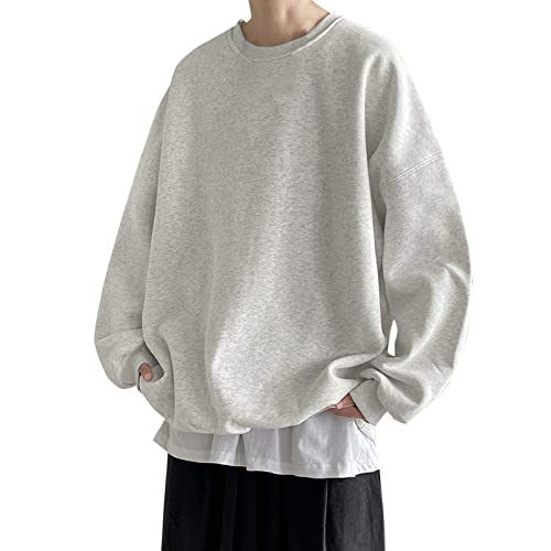 Amazon.com: Men's Baggy Sweater Fashion Solid Crewneck Drop