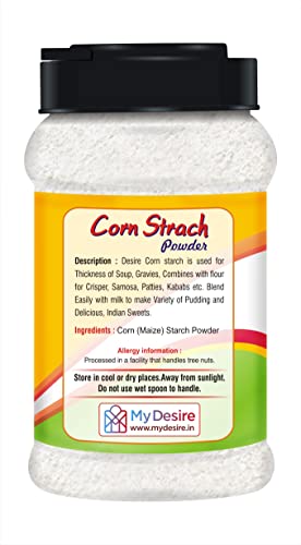 Image of Desire Baker's Corn Starch - 400g | Gluten-Free Cornflour for Baking, Sauces, Gravies, and Puddings | Premium Thickening Agent