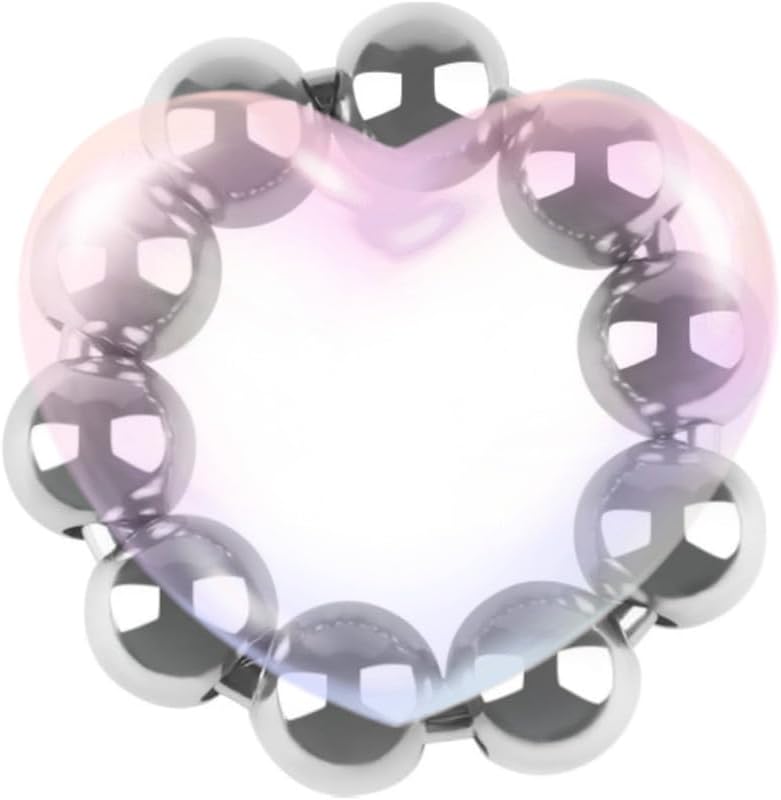 Multi Functional Metal Male Training Ring Accessory, Fashionable Bead Design, Enhances Muscle Strength, Holiday Leisure, Couple Gift (34mm)