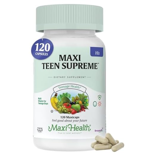 Maxi Health Teen Supreme HIS Vitamins for Teen Boys (120) - Teen Multivitamin for Young Men Ages 12 17 - Daily Teen Vitamins for Height Growth, Nutrition, Energy, Antioxidants & Teen Boy Needs
