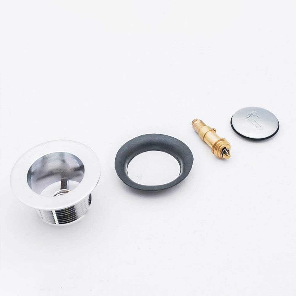 Basin Plug pop up Sink Plug Sink Basin Plug Drain Floor Drain Pop Up Drain Waste Strainer with Overflow Chrome Finish Zinc Alloy Sink Shower Drain Stopper Bathtub Bathroom Accessories