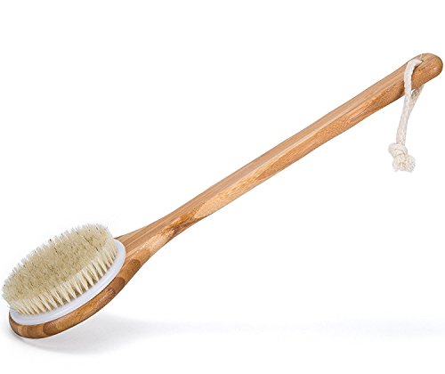 WINCAN Bath Dry Body Brush-Natural Bristles Back Scrubber With Long Handle Brushes for Cellulite & Exfoliating (1)